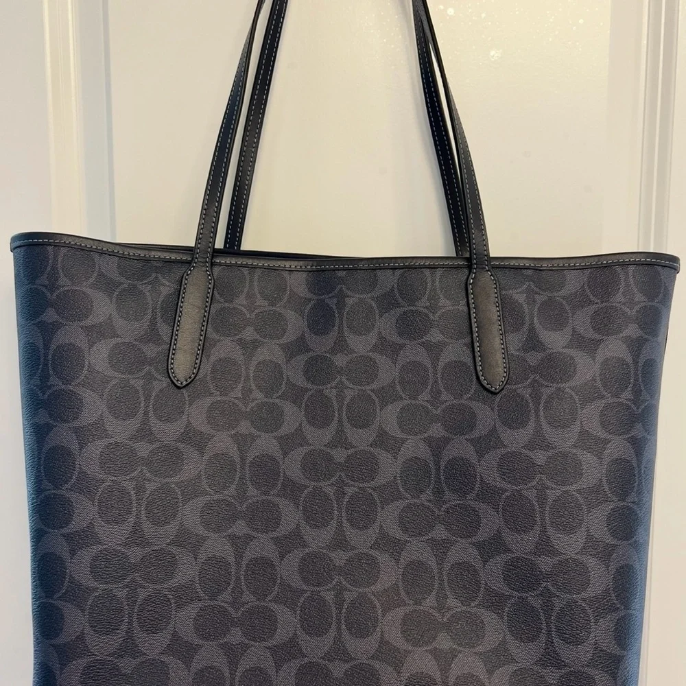 Coach Gray Signature Logo Tote - Picture 2 of 6